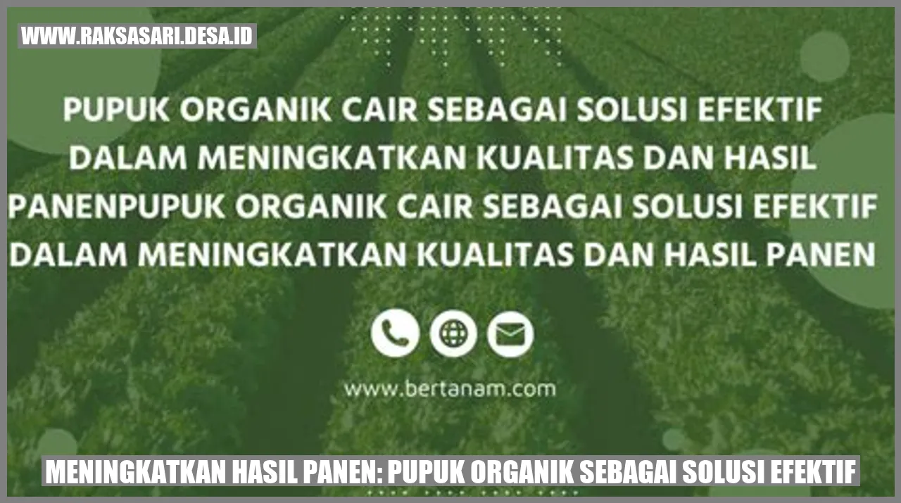 Meningkatkan Hasil Panen: Pupuk Organik sebagai Solusi Efektif
