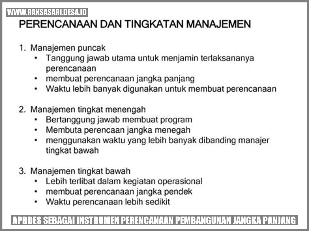 APBDes sebagai Instrumen Perencanaan Pembangunan Jangka Panjang