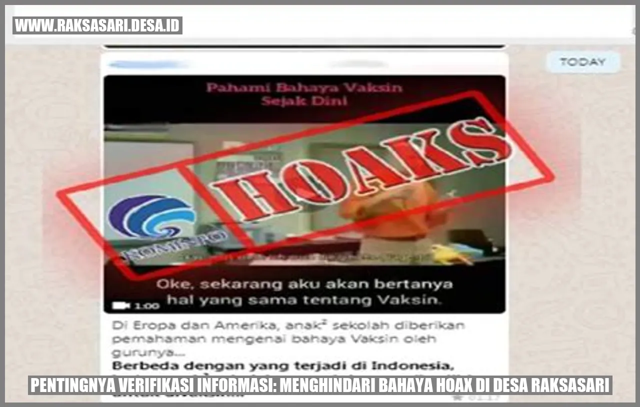 Pentingnya Verifikasi Informasi: Menghindari Bahaya Hoax di Desa Raksasari